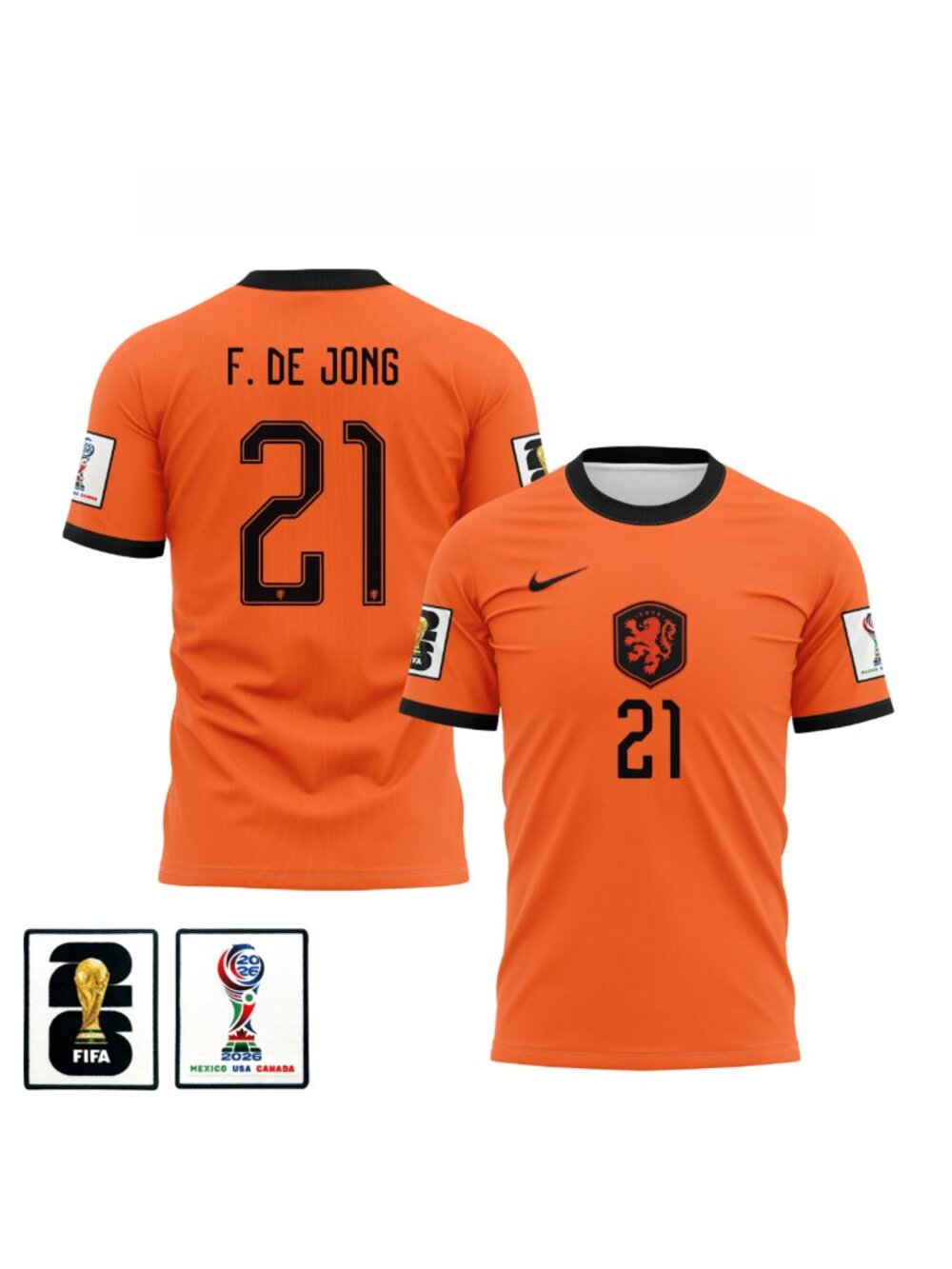Mens Youths Select Frenkie de Jong 2026 World Cup Soccer Jersey